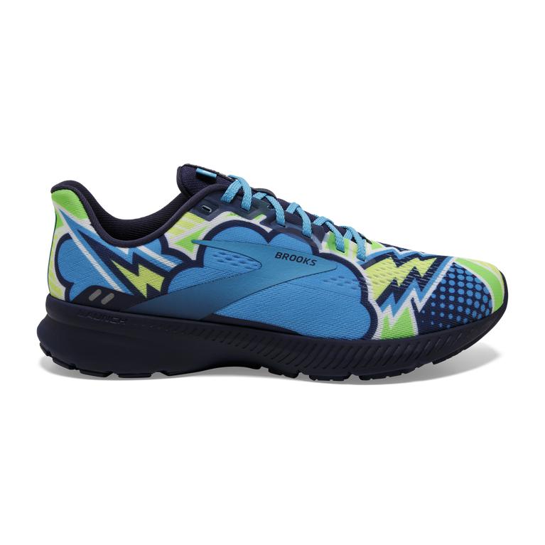 Brooks LAUNCH 8 Light Cushion Road Running Shoes Womens Outlet - Navy/Blue/Green (PNS384927)